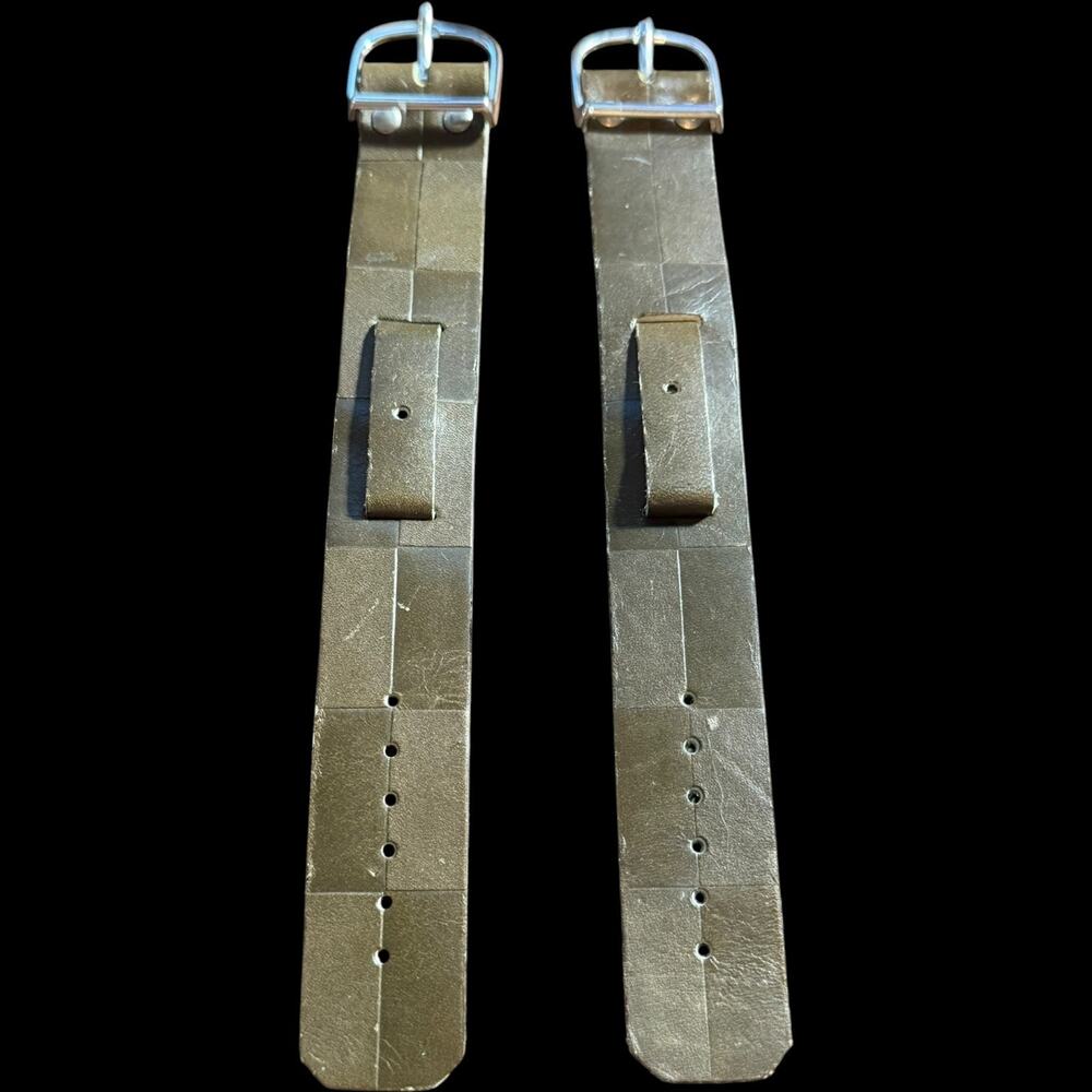 Vintage Style Brown Leather Watch Straps Bands 20mm Lug Width Set of 2